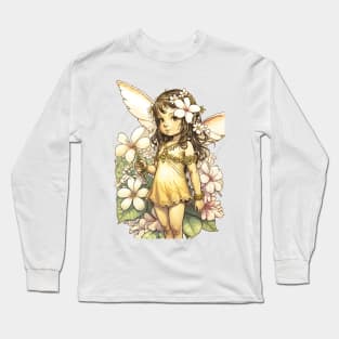 Plumeria Pikake Flower Fairy Girl Cute Hawaii Cicely Mary Barker Long Sleeve T-Shirt